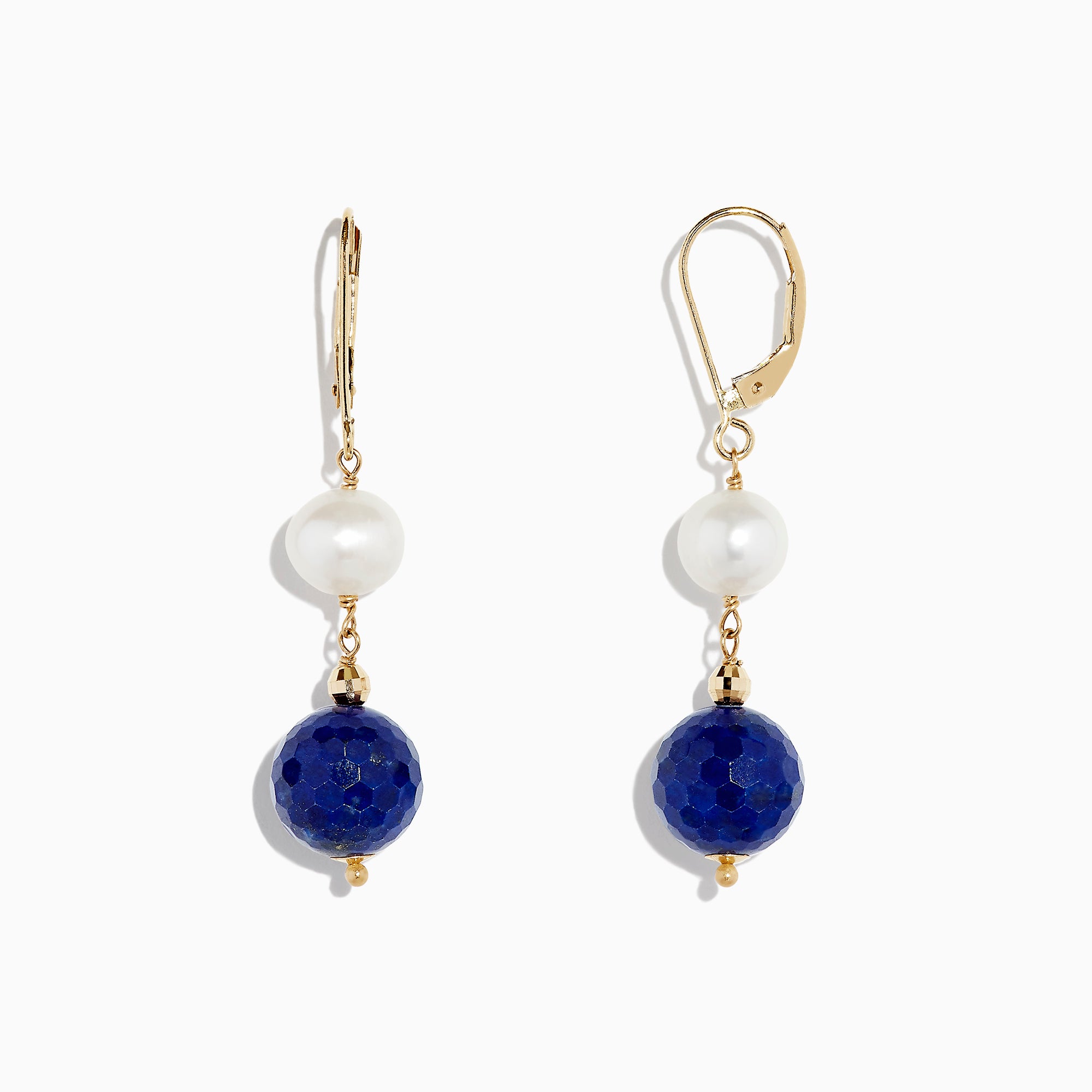 Amazon.com: Jewels By Lux 14K Yellow Gold Lapis Earrings: Clothing, Shoes &  Jewelry